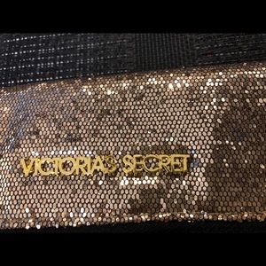 Victoria’s Secret fold over gold glitter clutch
